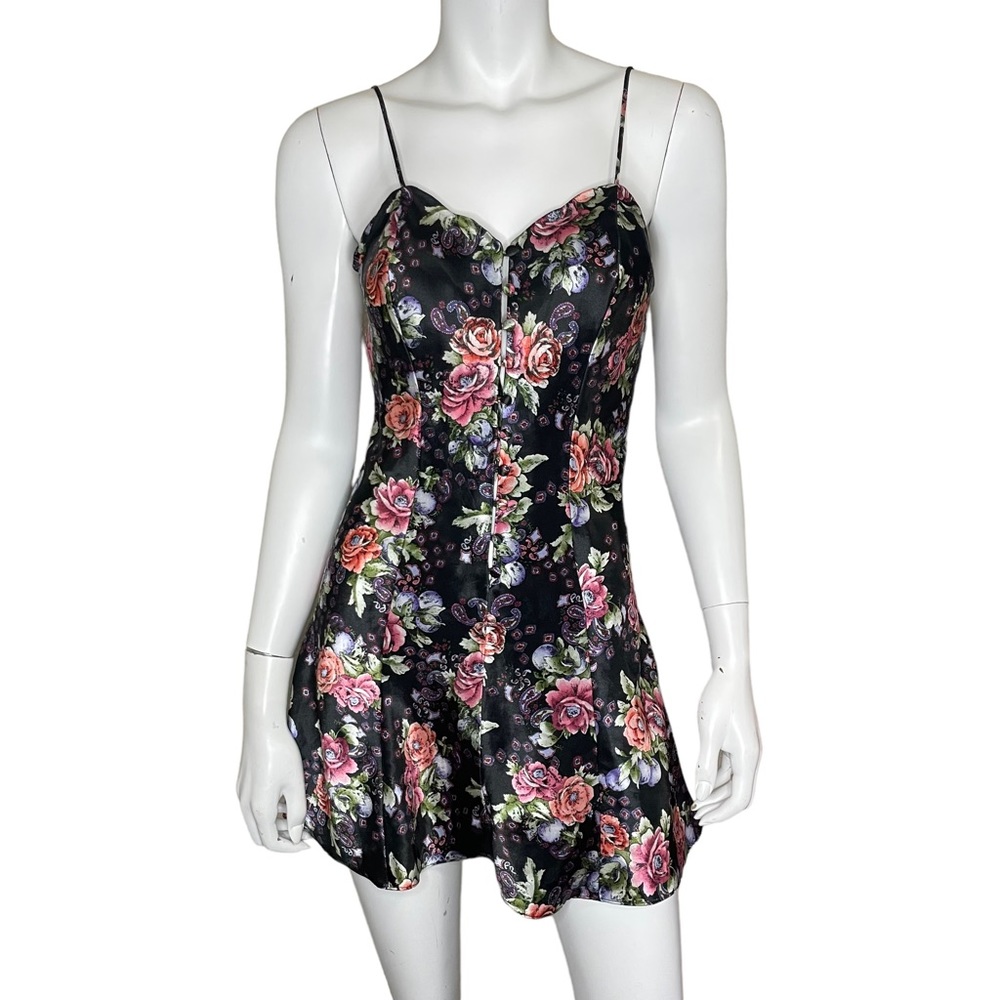 Vintage gold label Victoria’s Secret floral satin nightgown size S